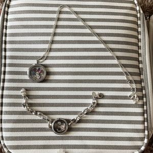 Origami owl lot. Necklace & bracelet with charms sold all together!